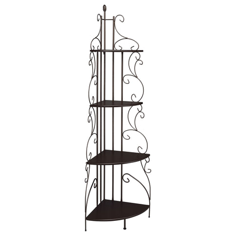4 Shelf Corner Bookcase - Cappuccino