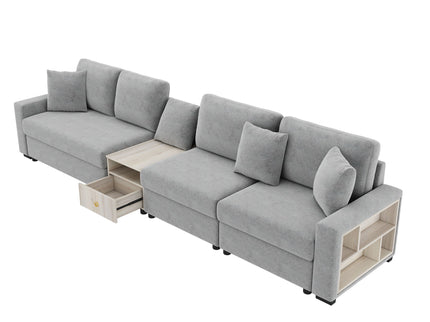 Modular Sofa Couch With Storage Armrest And Center Console
