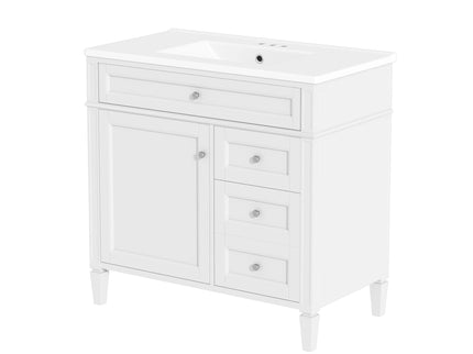 Bathroom Vanity With Top Sink, 2 Drawers, Tip Out Drawer