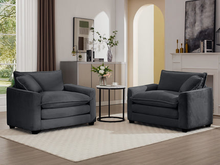 Modern Classic Fabric Single Chair Deep Seat Sofa With Pillow
