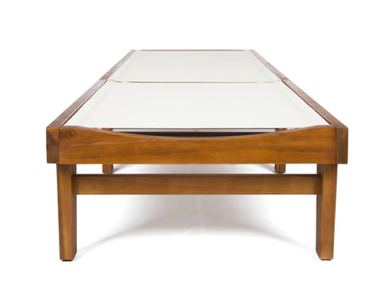 Outdoor Chaise Lounge With Acacia Wood Frame - White / Teak