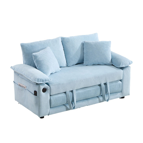 Upholstered Futon Convertible Floor Sofa Bed