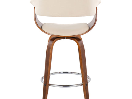 Vintage Mod - Mid Century Modern Fixed Height Counter Stool With Swivel With Round Footrest (Set of 2)