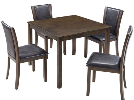 5 Piece Dining Table Set With Chairs - Dark Walnut