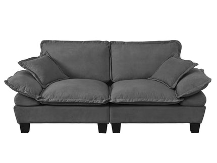 2 Seater Modular Loveseat With Curved Armrests