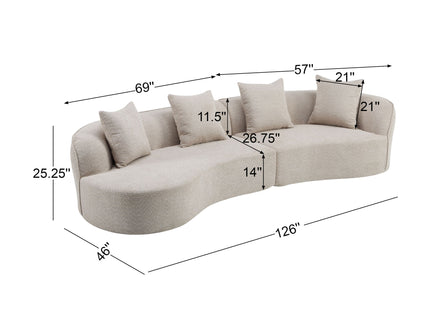 Elegant Curved Sectional Sofa With Full Foam Comfort