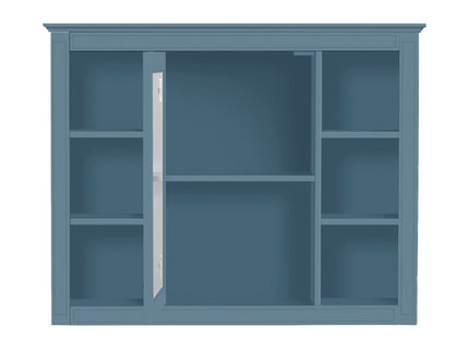 Wall Mounted Medicine Cabinet With Mirror, Storage Cabinet Featuring 6 Open Shelves And Adjustable Interior