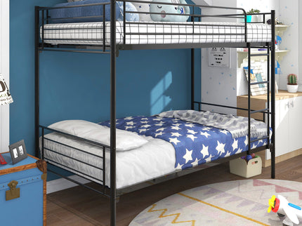 Space Saving Bunk Bed With Metal Frame And Ladder