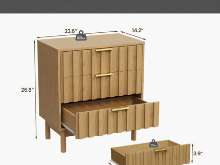 Fluted 3 Drawer Dresser