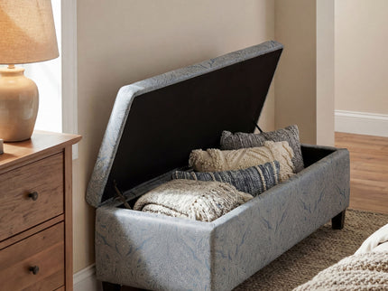Indoor Storage Ottoman Bench With Hidden Storage - Pattern