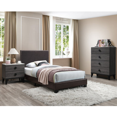 Upholstered Bed With Adjustable Headboard