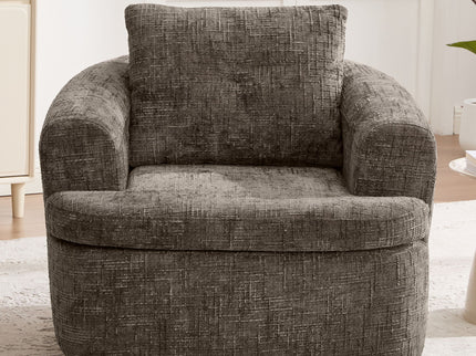 Modern Swivel Barrel Chair With Dual-Layer Cushion