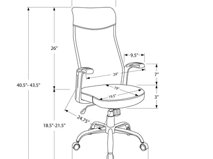 Office Chair, Adjustable Height, Swivel, Armrests, Contemporary & Modern