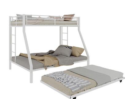 Bunk Bed For Kids, Convertible Frame With Ladders & Guardrail