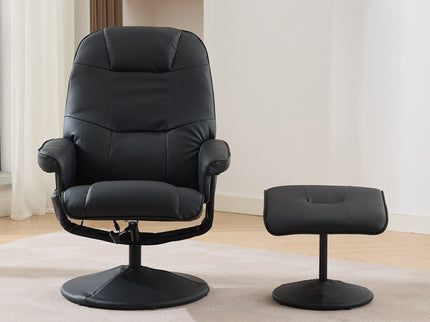 360° Swivel Reclining Chair With Wrapped Base, 5 Point Vibration Massage