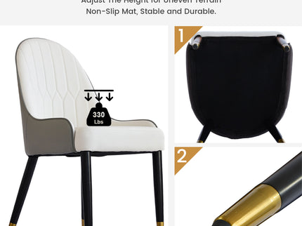 Modern Sponge-Filled Dining Chair, Solid Wood Metal Legs, Suitable For Restaurants, Living Rooms And Rooms (Set of 2)