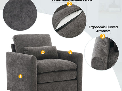 Cozy Upholstered Cushion Armchair For Living Room