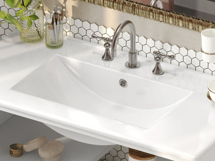 Bathroom Vanity With Ceramic Sink, Adjustable & Open Shelf