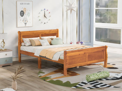 Platform Bed Frame Mattress Foundation Sleigh Bed With Headboard / Footboard / Wood Slat Suppor