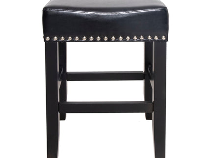 Soltique - Backless Dining Counter Stool With Nailhead Trim (Set of 2)