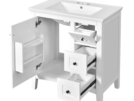 Modern Bathroom Vanity With Sink, 3 Drawer Storage Cabinet