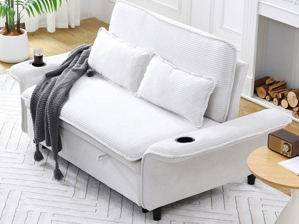 Modern Fabric Multi-Functional Sofa Bed With Adjustable Armrests And Backrests