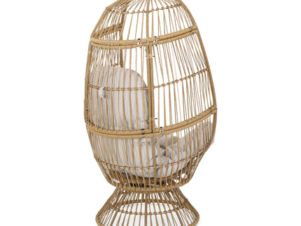 Patio Swivel Basket Egg Chair With Cushion