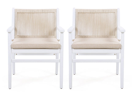 Outdoor Acacia Wood Patio Dining Armchair (Set of 2)