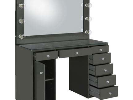 Fern - 7 Drawer Vanity Set With Mirror And Globe Lights