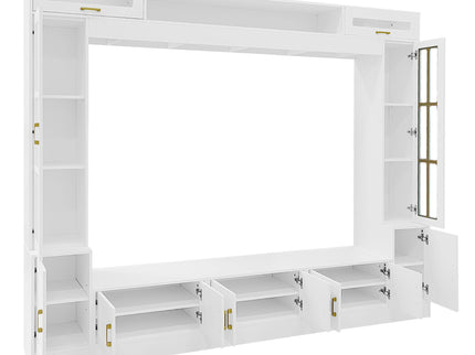 Wall Unit Entertainment Center With Bookshelves For TVs Up To 80"