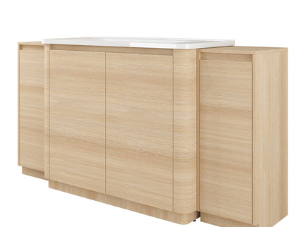Freestanding Bathroom Vanity With Sink, 2 Small Storage Cabinets, Soft Close Doors