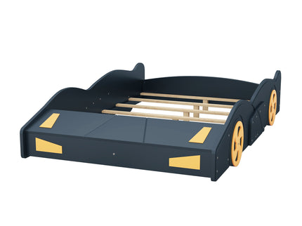 Race Car Shaped Platform Bed With Wheels And Storage