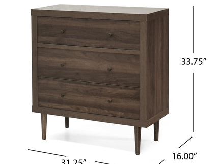 Nystrom - Mid Century Modern 3 Drawer Chest