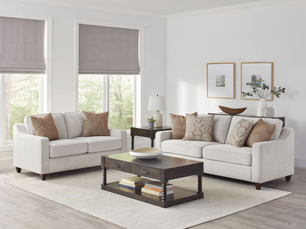 Mahaffey - 2 Piece Track Arm Living Room Set - Beige