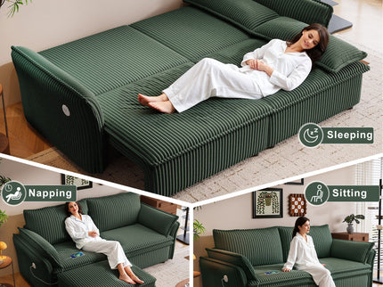 2 In 1 Convertible Sofa Bed, Multi Functional Living Room Furniture