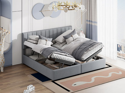 Upholstered Platform Bed With A Hydraulic Storage System