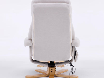 Upholstered Heated Massage 360° Swivel Accent Chair With Ottoman