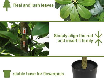 Realistic Faux Tree With Lifelike Foliage For Indoor And Outdoor Use - Green