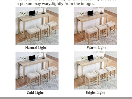 4 Piece Bar Table Set With Power Outlet