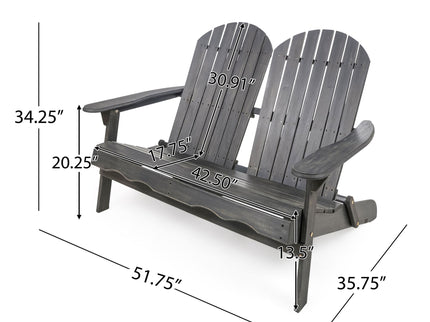 Outdoor Adirondack Rocking Loveseat With Hand Crafted Details