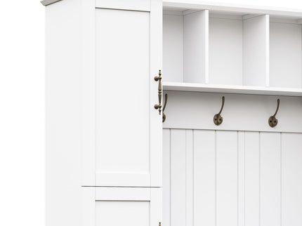 Hall Tree With 4 Side Cabinets