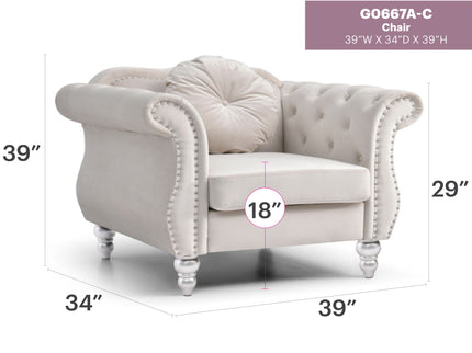 Chic Transitional Flared Arm Chair