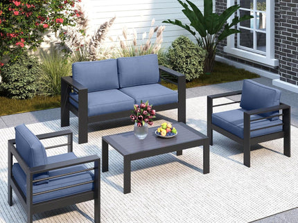 Outdoor Patio Set, All-Weather, Thick Cushions