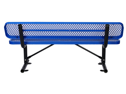 6' Outdoor Steel Bench With Backrest
