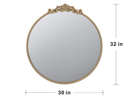 Classic Design Mirror With Baroque Inspired Frame For Bathroom, Entryway Console Lean Against Wall