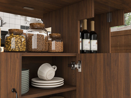 Multi Functional Folding Table With Storage Shelves And Wheels
