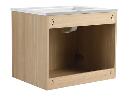 Wall Mounted Bathroom Vanity With Ceramic Sink And 2 Soft Closing Doors