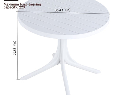 4 Piece Set Of Single Chairs, Traditional Elements With Round Table
