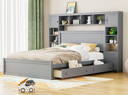 Bed With All In One Cabinet, Shelf And Sockets
