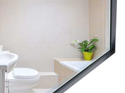 Rectangular Bathroom Mirror Square Angle Metal Frame Wall Mounted Hanging Plates Wall Mount Mirror For Bathroom (Horizontal & Vertical)